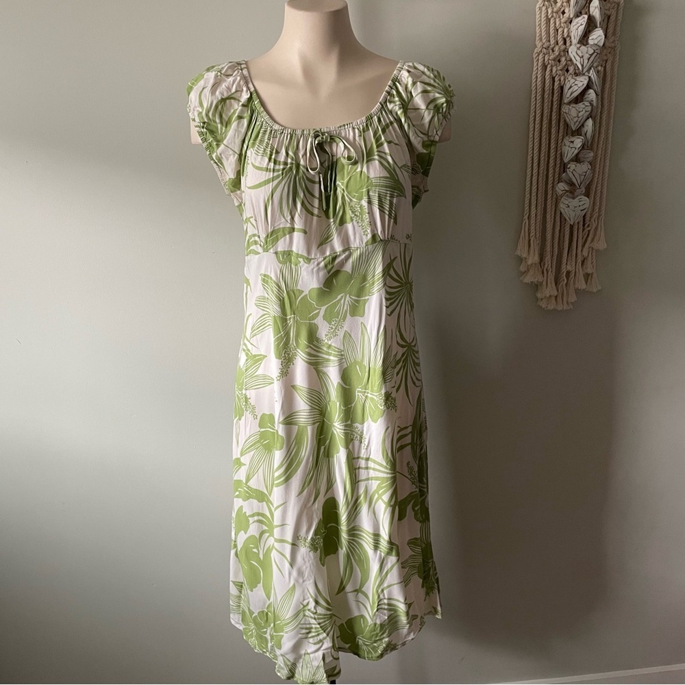 Vintage Hibiscus Collection Hawaii Tropical Peasant Dress Beach Boho Vacation XL